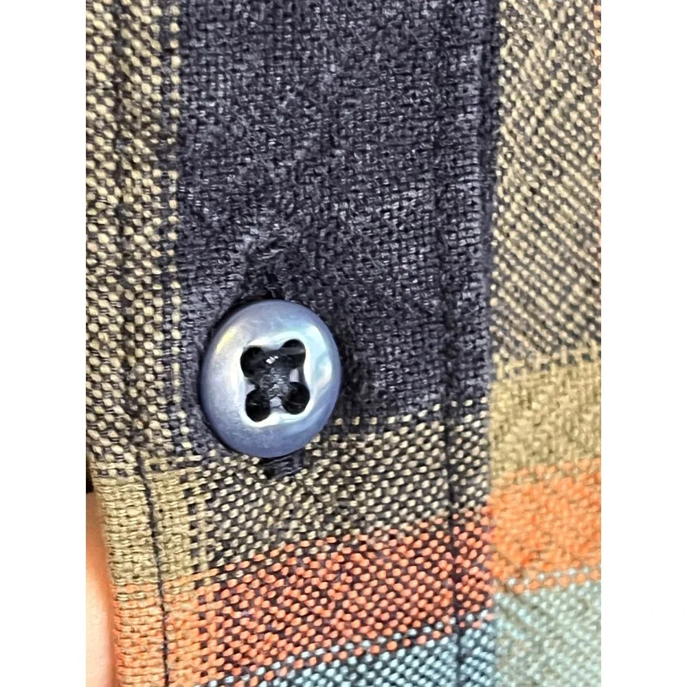 North‎ Face Flannel Check Shirt M Orange Plaid Lumberjack Outdoor Grunge Skater